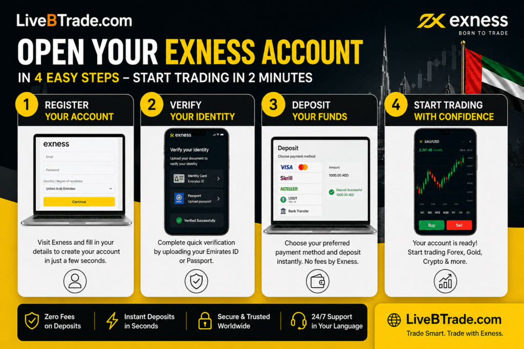 Exness UAE deposit guide with instant funding methods step by step